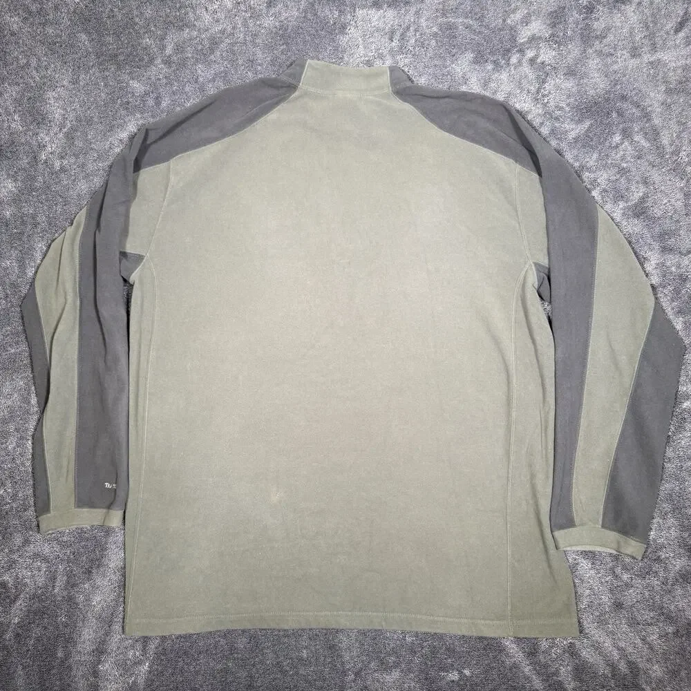 The North Face TKA 100 Fleece Mens 2XL Quarter Zip Olive Gray
